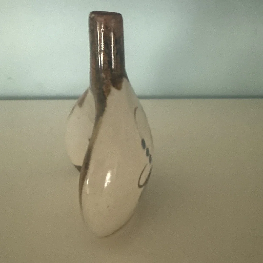 Vintage Uniquely Shaped Ken Edwards Tonala‎ Mexican Pottery Bud Vase Signed 5